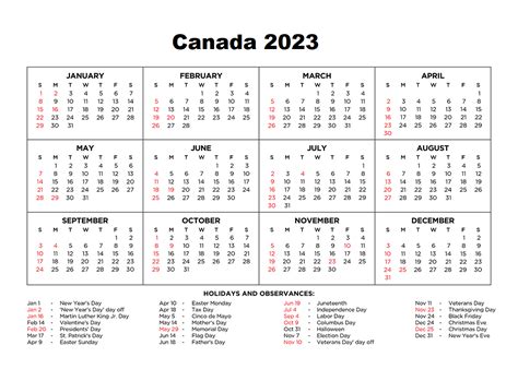 holiday today 2023 canada